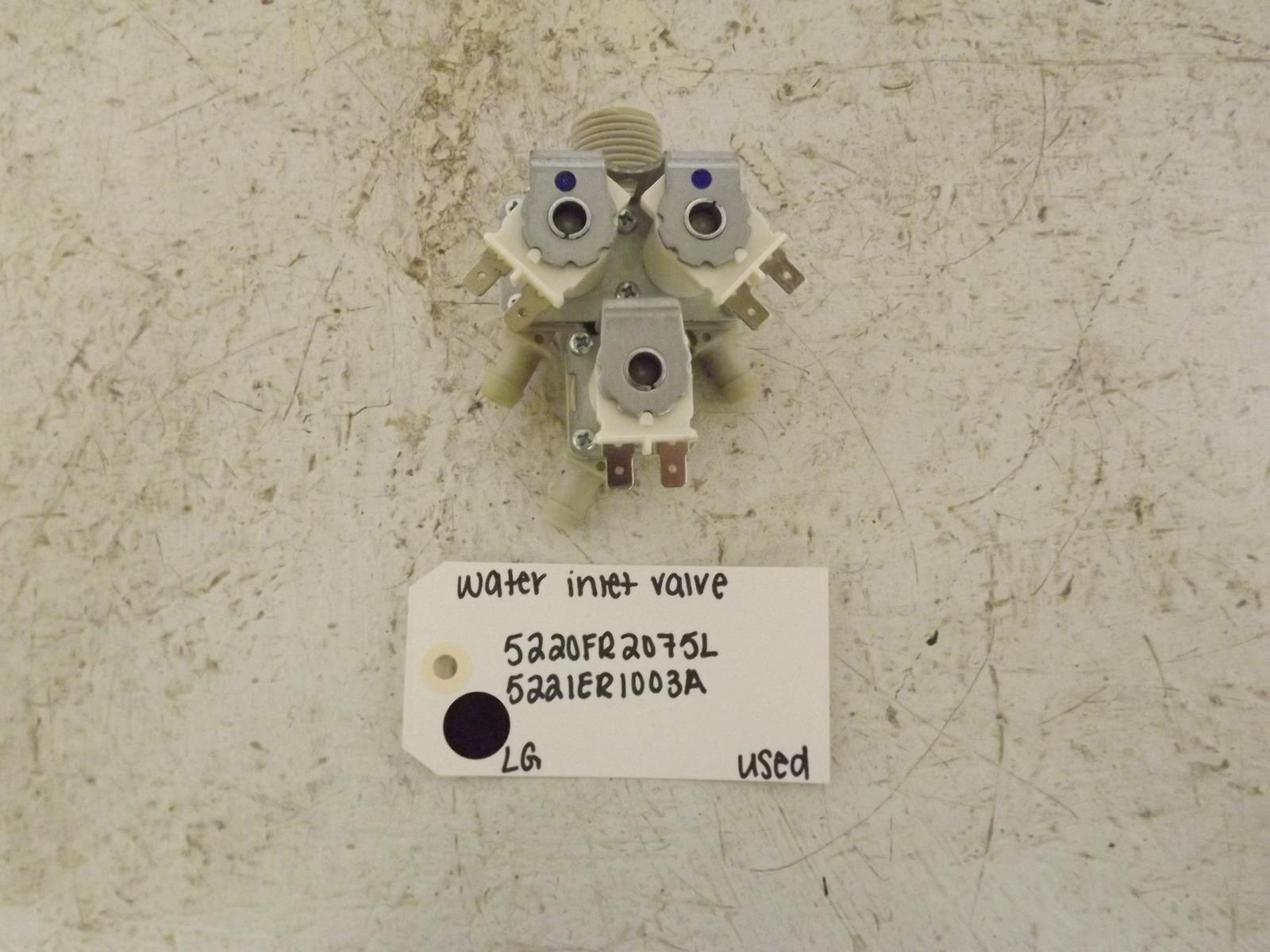 LG Washer 5220FR2075L 5221ER1003A Water Inlet Valve Used LG Washer 5220FR2075L 5221ER1003A Water Inlet Valve Used